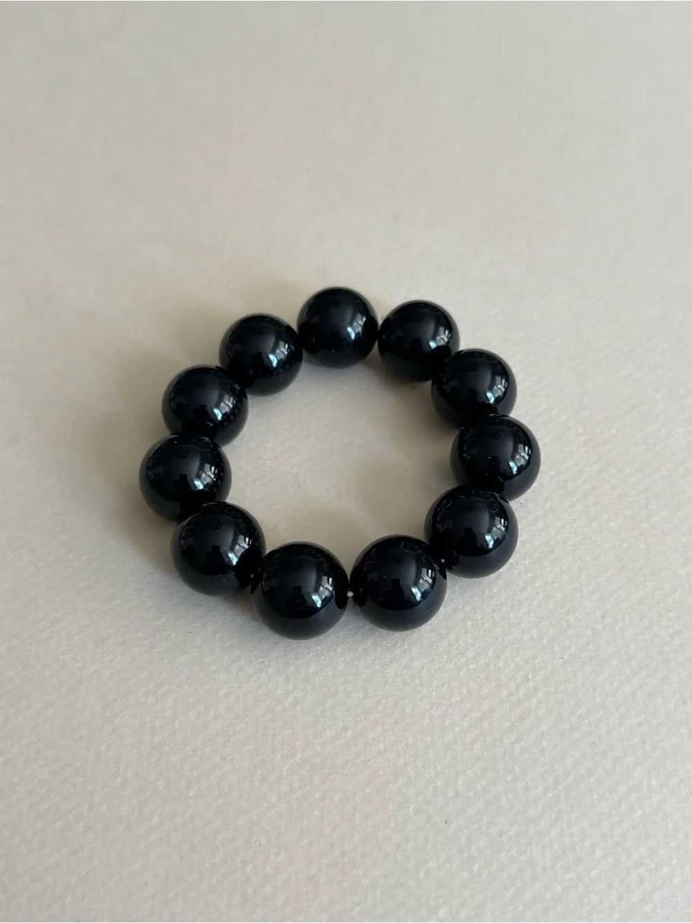 Black Bead Stretch Bracelet N2320